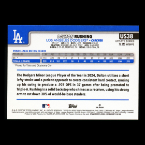 Dalton Rushing RC 2025 Topps Update Rookie Dodgers