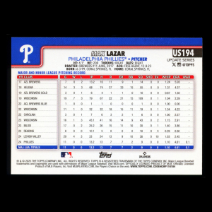 Max Lazar RC 2025 Topps Update Rookie Phillies