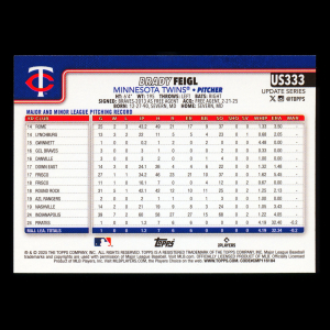 Brady Feigl RC 2025 Topps Update Rookie Twins