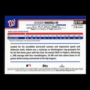 Robert Hassell III RC 2025 Topps Update Rookie Nationals