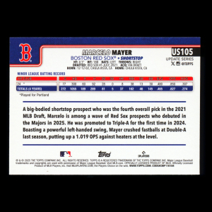 Marcelo Mayer RC 2025 Topps Update Rookie Red Sox