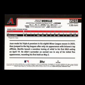 Juan Morillo RC 2025 Topps Update Rookie Diamondbacks