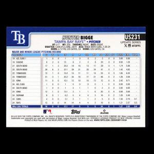 Hunter Bigge RC 2025 Topps Update Rookie Rays