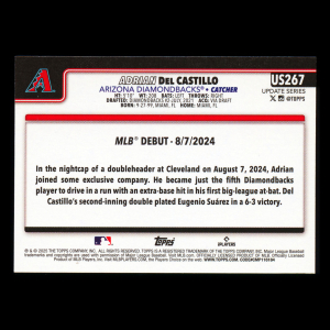 Adrian Del Castillo 2025 Topps Update Rookie Debut Diamondbacks