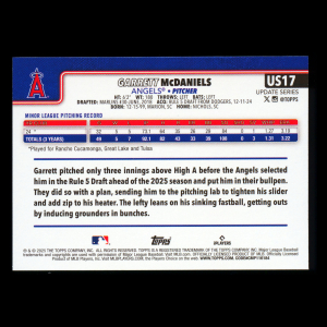 Garrett McDaniels RC 2025 Topps Update Rookie Angels