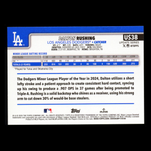 Dalton Rushing RC 2025 Topps Update Rookie Dodgers