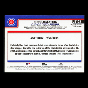 Kevin Alcntara 2025 Topps Update Rookie Debut Cubs