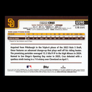 Omar Cruz RC 2025 Topps Update Rookie Padres
