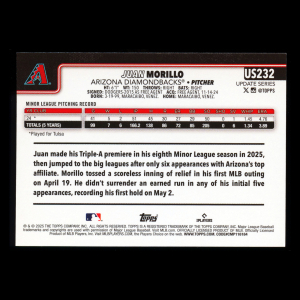 Juan Morillo RC 2025 Topps Update Rookie Diamondbacks
