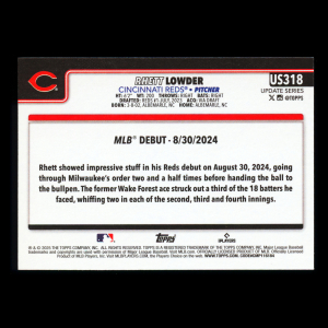 Rhett Lowder 2025 Topps Update Rookie Debut Reds