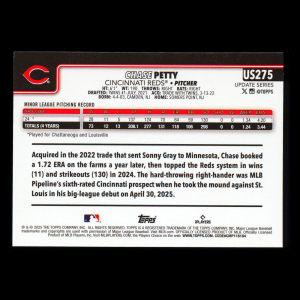 Chase Petty RC 2025 Topps Update Rookie Reds