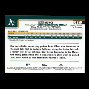 Max Muncy RC 2025 Topps Update Rookie Athletics