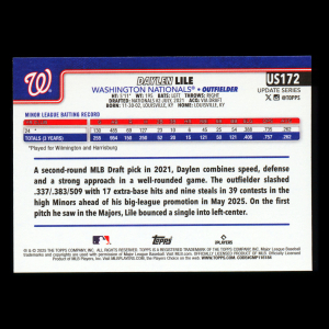 Daylen Lile RC 2025 Topps Update Rookie Nationals