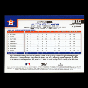 Bryan King RC 2025 Topps Update Rookie Astros