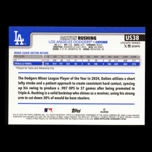 Dalton Rushing RC 2025 Topps Update Rookie Dodgers