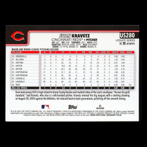 Evan Kravetz RC 2025 Topps Update Rookie Reds