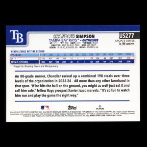 Chandler Simpson RC 2025 Topps Update Rookie Rays