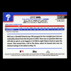 Mick Abel RC 2025 Topps Update Rookie Phillies