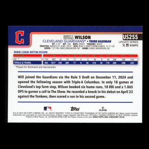 Will Wilson RC 2025 Topps Update Rookie Guardians