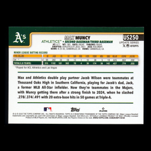 Max Muncy RC 2025 Topps Update Rookie Athletics