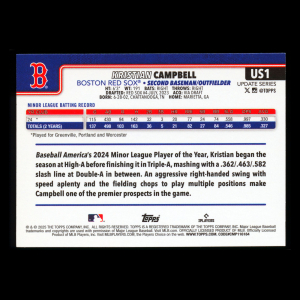 Kristian Campbell RC 2025 Topps Update Rookie Red Sox