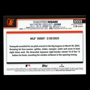 Tomoyuki Sugano 2025 Topps Update Rookie Debut Orioles