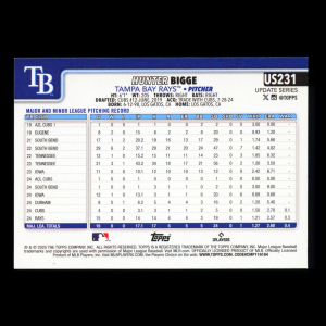 Hunter Bigge RC 2025 Topps Update Rookie Rays