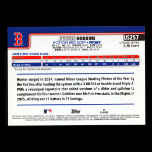 Hunter Dobbins RC 2025 Topps Update Rookie Red Sox