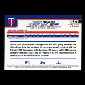Carson McCusker RC 2025 Topps Update Rookie Twins