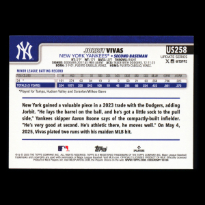 Jorbit Vivas RC 2025 Topps Update Rookie Yankees