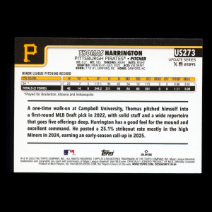 Thomas Harrington RC 2025 Topps Update Rookie Pirates