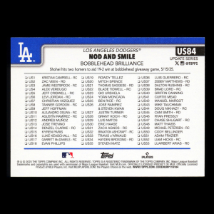Shohei Ohtani 2025 Topps Update Checklist Dodgers