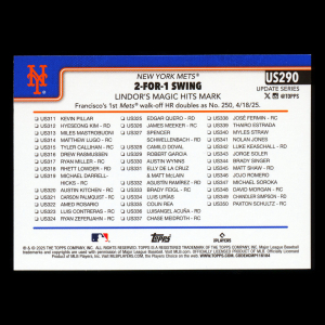 Francisco Lindor 2025 Topps Update Checklist Mets