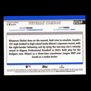 Shohei Ohtani - Roki Sasaki 2025 Topps Update Veteran Combos Dodgers
