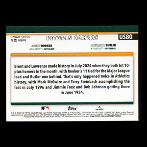 Lawrence Butler - Brent Rooker 2025 Topps Update Veteran Combos Athletics