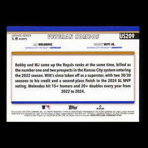 MJ Melendez - Bobby Witt Jr. 2025 Topps Update Veteran Combos Royals