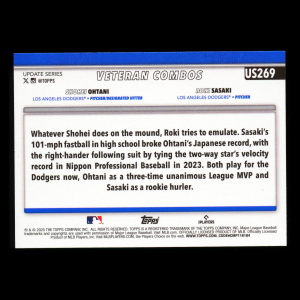 Shohei Ohtani - Roki Sasaki 2025 Topps Update Veteran Combos Dodgers