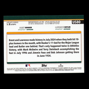 Lawrence Butler - Brent Rooker 2025 Topps Update Veteran Combos Athletics