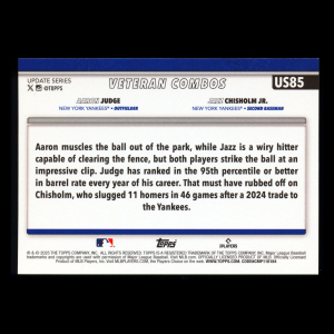Aaron Judge - Jazz Chisholm Jr. 2025 Topps Update Veteran Combos Yankees
