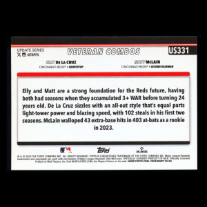Elly De La Cruz - Matt McLain 2025 Topps Update Veteran Combos Reds