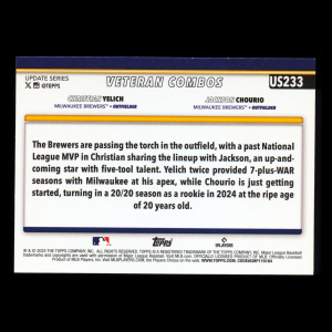 Christian Yelich - Jackson Chourio 2025 Topps Update Veteran Combos Brewers