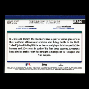 Julio Rodrguez - Randy Arozarena 2025 Topps Update Veteran Combos Mariners