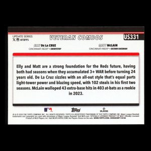 Elly De La Cruz - Matt McLain 2025 Topps Update Veteran Combos Reds