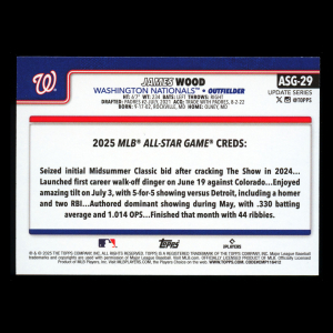 James Wood RC 2025 Topps Update '25 All-Star Game Rookie Nationals