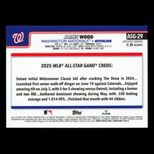 James Wood RC 2025 Topps Update '25 All-Star Game Rookie Nationals