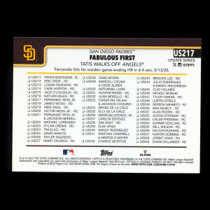 Fernando Tatis Jr. 2025 Topps Update Checklist Padres