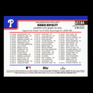 Bryce Harper 2025 Topps Update Checklist Phillies