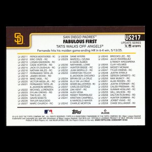 Fernando Tatis Jr. 2025 Topps Update Checklist Padres
