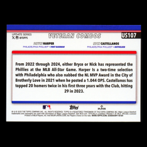 Bryce Harper - Nick Castellanos 2025 Topps Update Veteran Combos Phillies