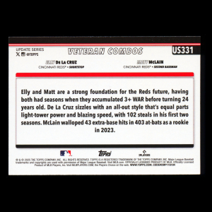 Elly De La Cruz - Matt McLain 2025 Topps Update Veteran Combos Reds
